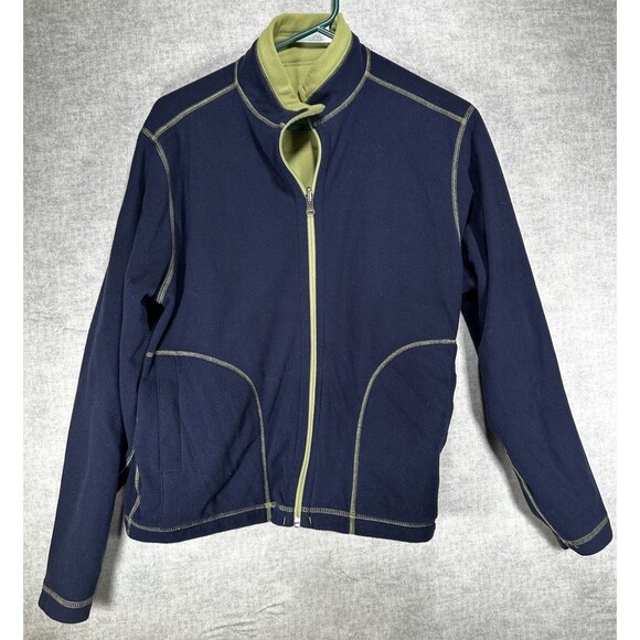 LL Bean Womens Full Zip Shell  Fleece Jacket Size Small Navy reversible - Picture 2 of 7